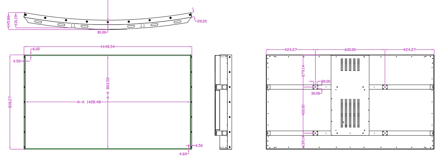 65寸曲面拼接屏